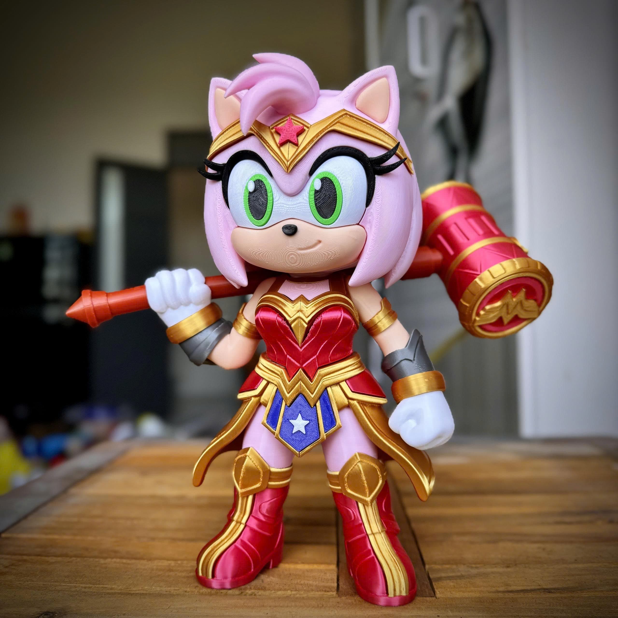 WONDER AMY (Cao 27cm) – NỮ CHIẾN BINH HỒNG HUYỀN THOẠI SONIC 💗⚔️✨